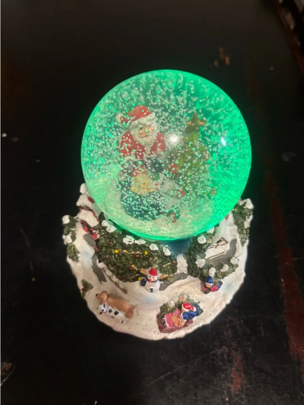 Holiday Snow Globe Music Box with Santa and Winter Scene - Unbranded